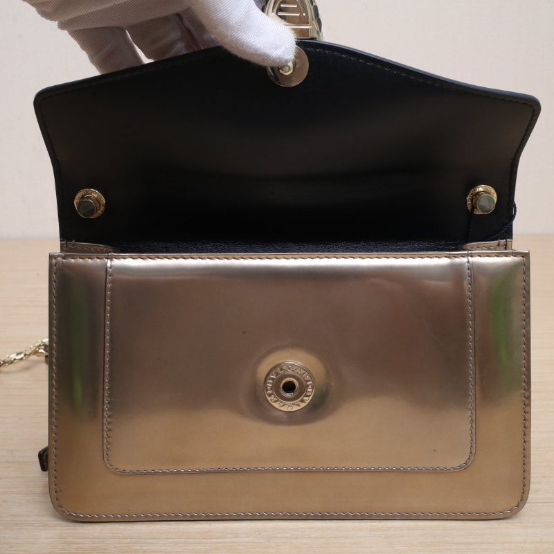 BVLGARI SerpentiForever蛇頭包woc22金色牛皮肩背包-2