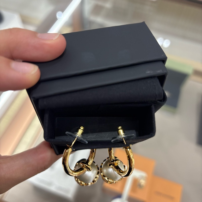 Chanel 23K 圓環金邊珍珠吊墜耳環 全新現貨-3