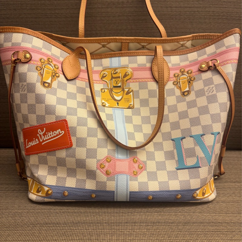 LV 限量neverfull  白棋盤格-0