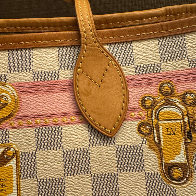 LV 限量neverfull  白棋盤格-4