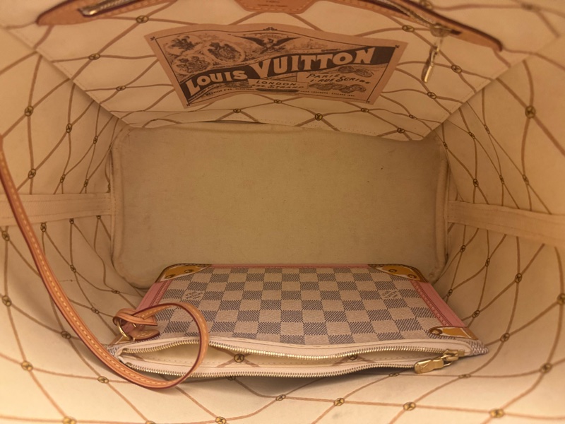 LV 限量neverfull  白棋盤格-5