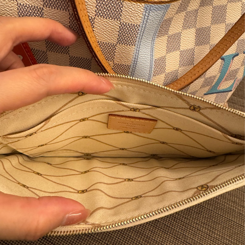 LV 限量neverfull  白棋盤格-8
