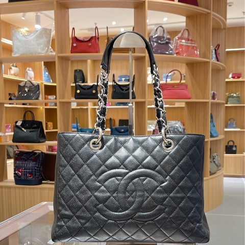 Chanel香奈儿 经典黑银黑色牛皮 GST