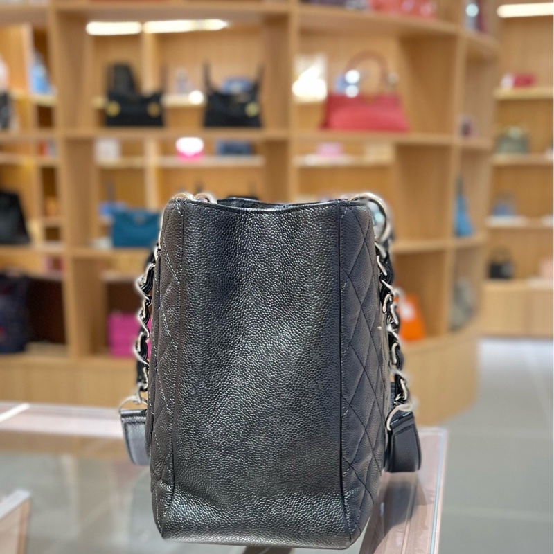 Chanel香奈儿 经典黑银黑色牛皮 GST-2