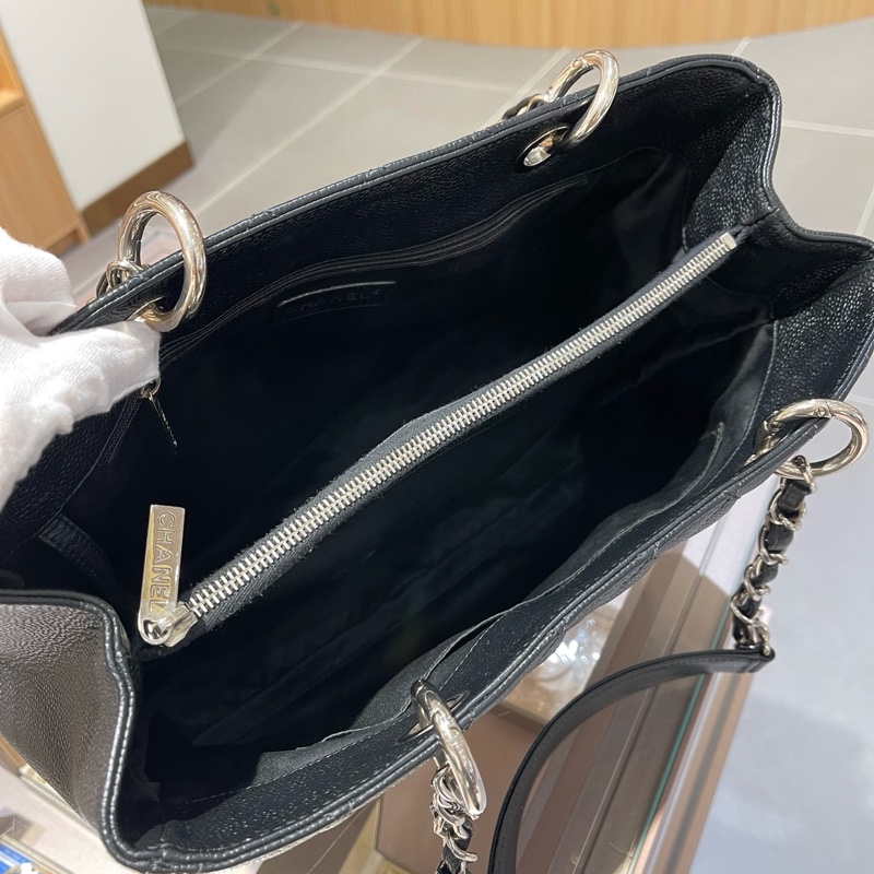 Chanel香奈儿 经典黑银黑色牛皮 GST-5