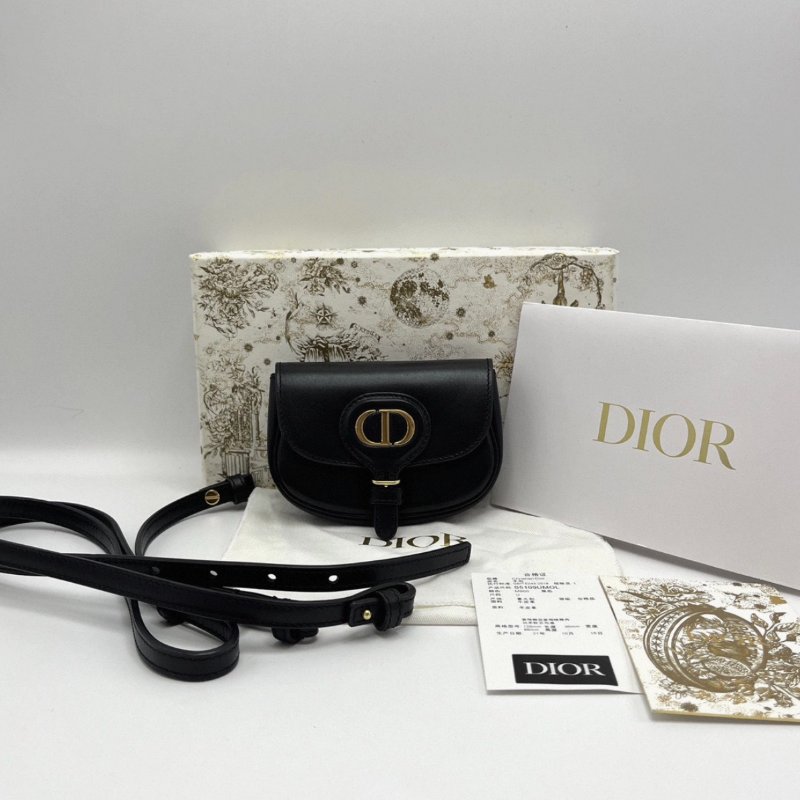 DIOR 黑色金扣bobby mini肩背斜背包 11*8*3 全新閒置配件盒子塵袋吊牌-0