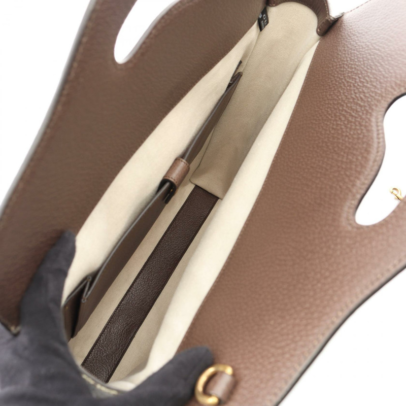 GUCCI GG Supreme 托特斜背包 688497 帆布皮革 米色棕色 二手-2