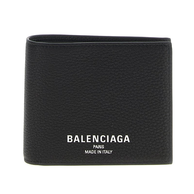 【Balenciaga 巴黎世家】Quadrato Credit 皮革 零錢包 卡夾 皮夾 短夾 黑色 8119102ABV01000-3