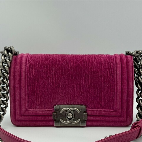 Chanel絲絨20cm leboy