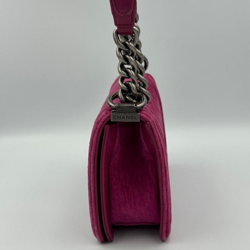 Chanel絲絨20cm leboy-3