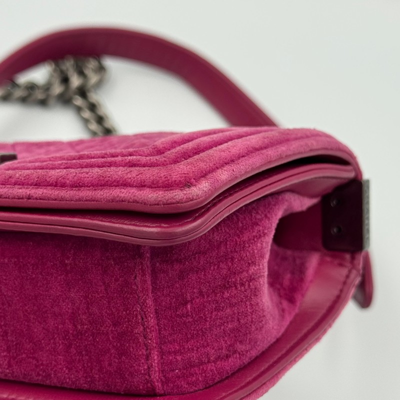 Chanel絲絨20cm leboy-7