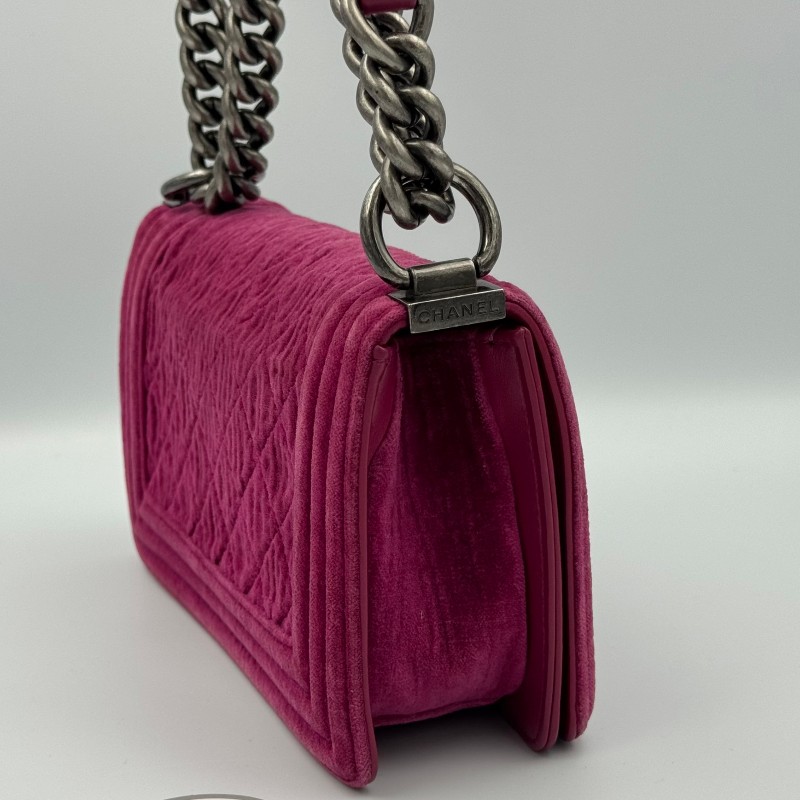 Chanel絲絨20cm leboy-8