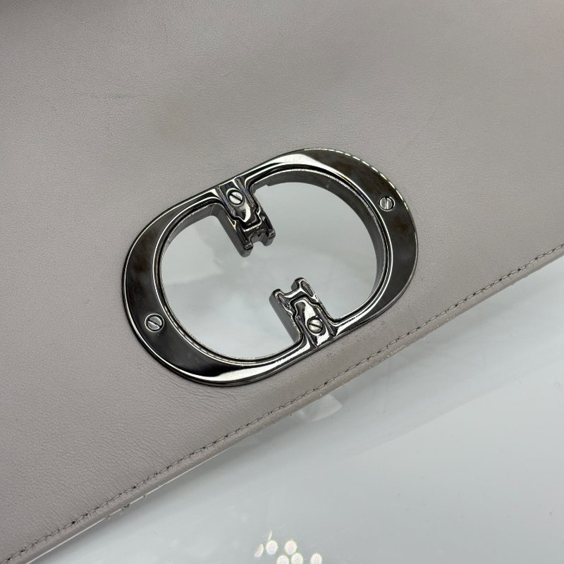 DIOR 迪奧 Cargo 銀色皮革 菱格紋 鏈條包 單肩包 斜挎包-7