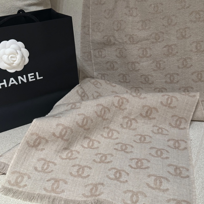 CHANEL 24b 漸變cc logo 圍巾-6