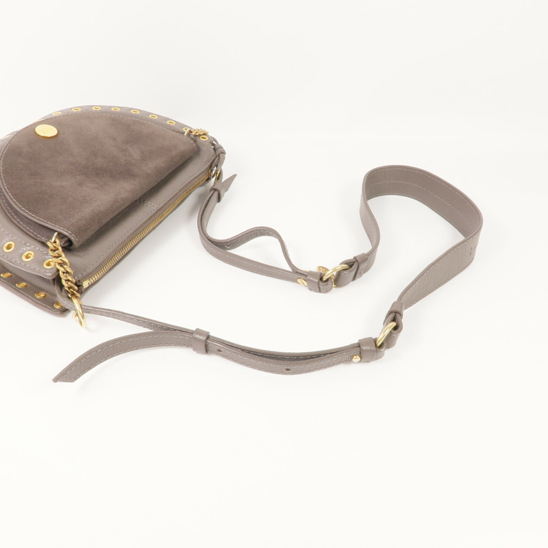 SEE BY CHLOE 麂皮皮革/牛皮皮革Shoulder Bag金扣肩背袋-4