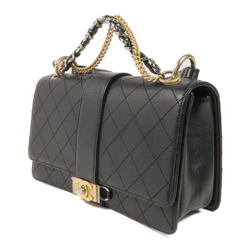 CHANEL 牛皮皮革2 Way Shoulder手挽肩背兩用袋-2