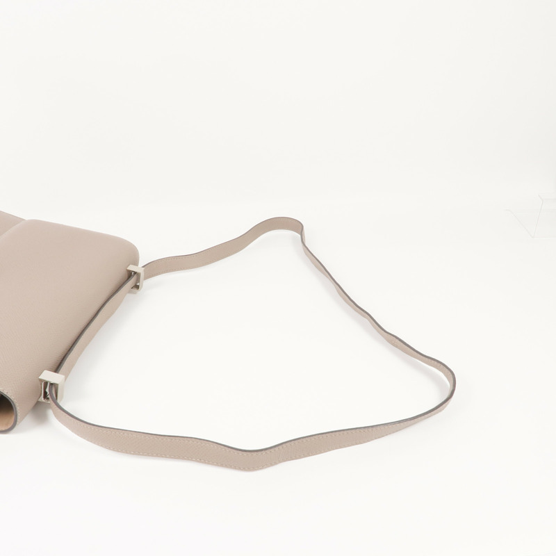 HERMES Epsom皮革Verrou 23銀扣肩背袋Gris Asphalte-4