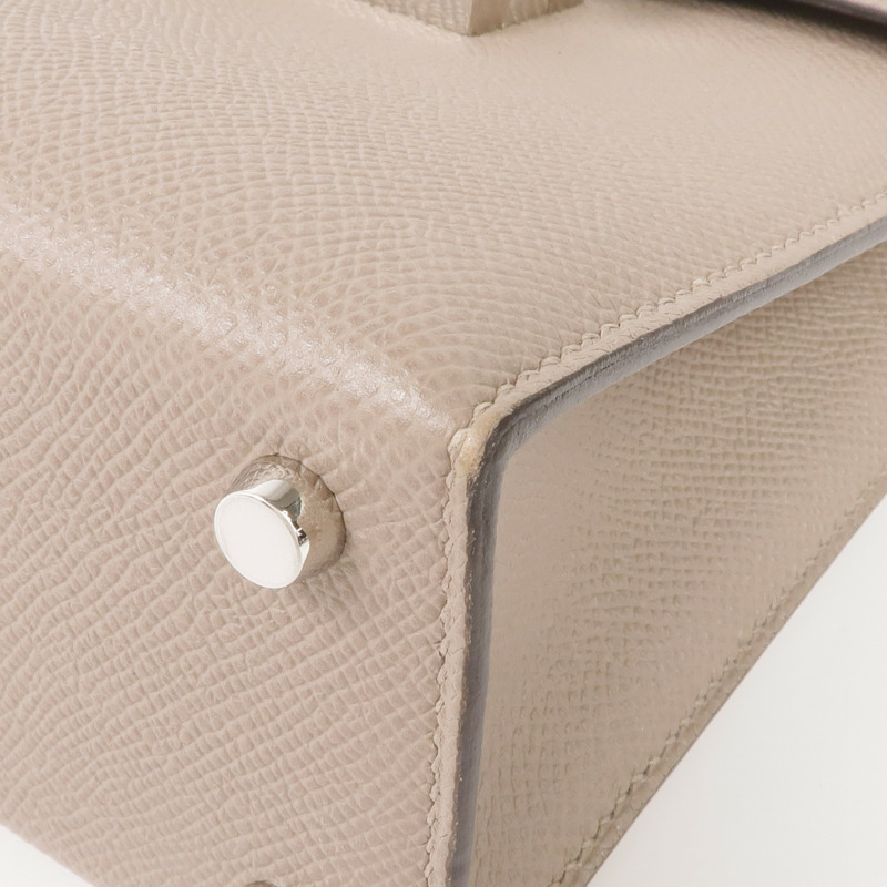 HERMES Epsom皮革Verrou 23銀扣肩背袋Gris Asphalte-5