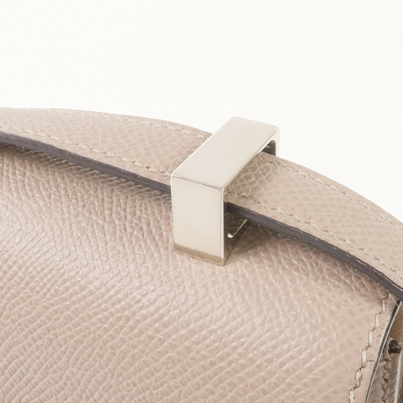 HERMES Epsom皮革Verrou 23銀扣肩背袋Gris Asphalte-9