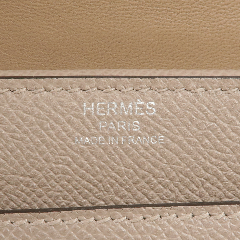HERMES Epsom皮革Verrou 23銀扣肩背袋Gris Asphalte-11