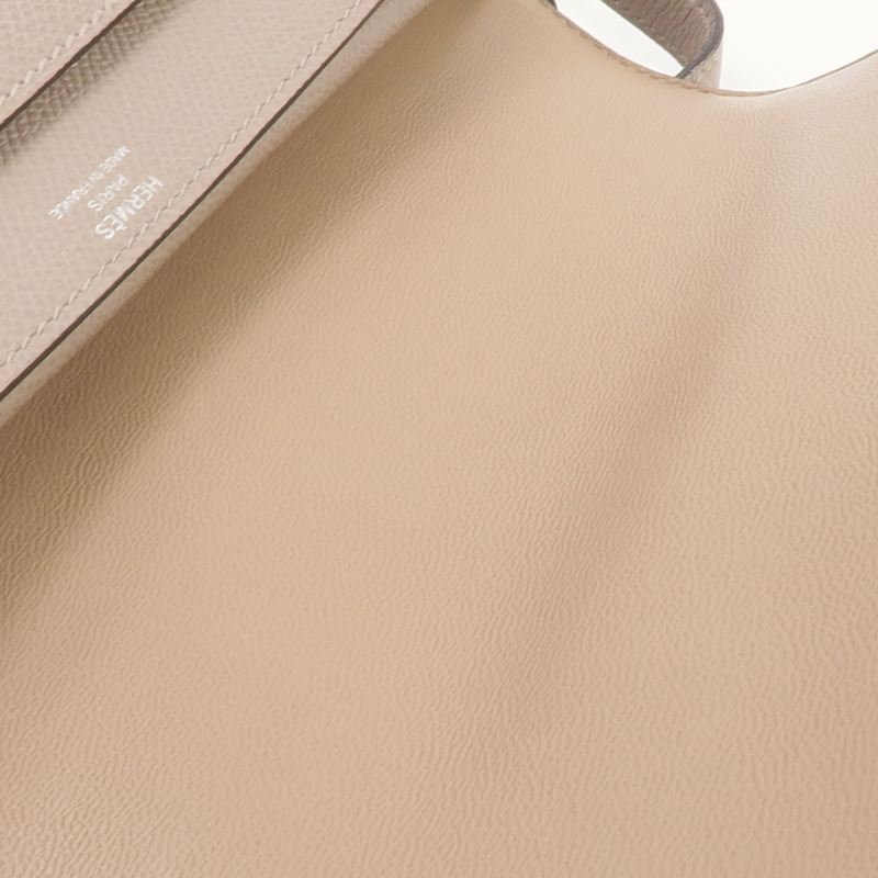 HERMES Epsom皮革Verrou 23銀扣肩背袋Gris Asphalte-14