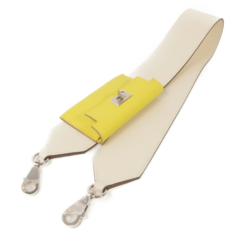 HERMES Swift/Epsom皮革Kelly Pocket Strap銀扣肩帶-1