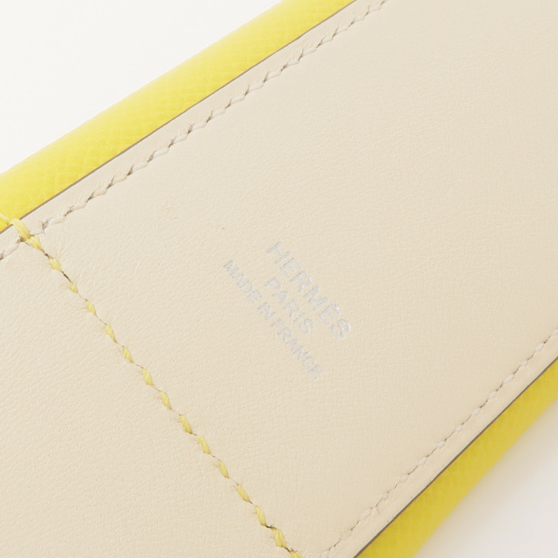 HERMES Swift/Epsom皮革Kelly Pocket Strap銀扣肩帶-7