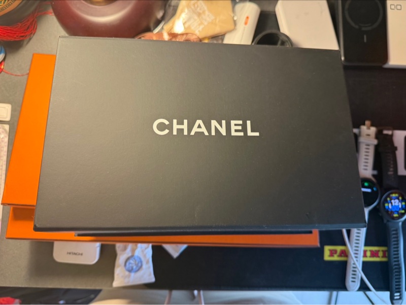 CHANEL CF 17 方胖子｜黑色羊皮｜淡金扣｜晶片款（正品）-14