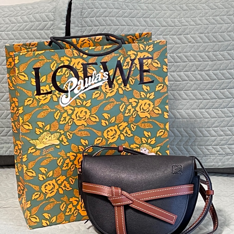 Loewe gate small黑焦糖拼色-0