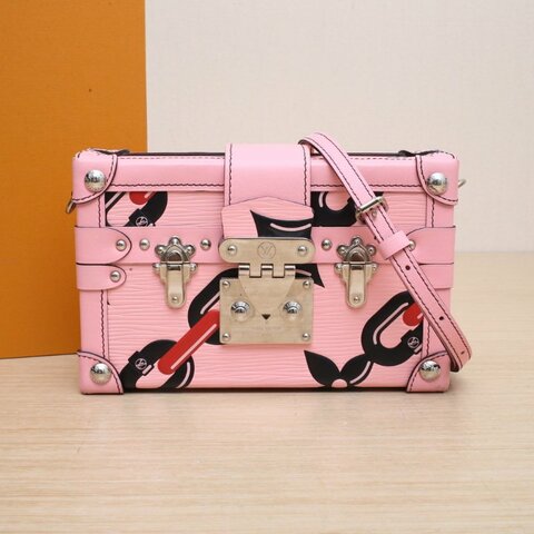 LOUIS VUITTON PETITEMALLE月光寶盒18.5圖案EPI水波紋牛皮銀扣2016肩背包