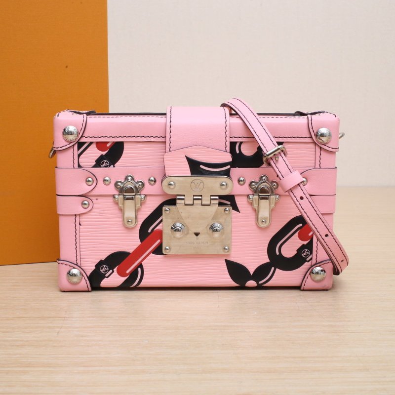 LOUIS VUITTON PETITEMALLE月光寶盒18.5圖案EPI水波紋牛皮銀扣2016肩背包-0