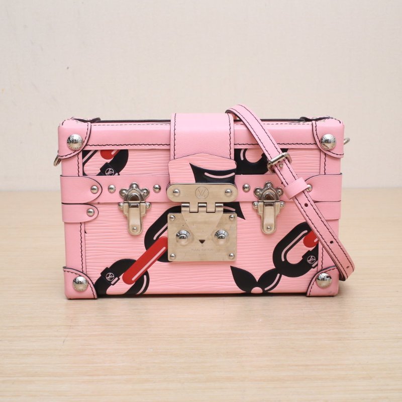 LOUIS VUITTON PETITEMALLE月光寶盒18.5圖案EPI水波紋牛皮銀扣2016肩背包-1