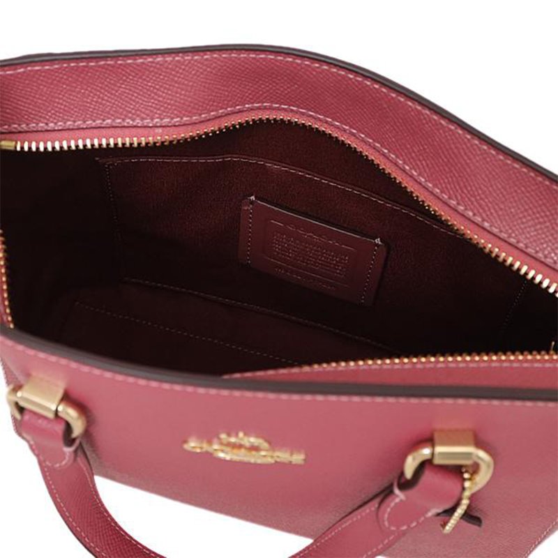 【COACH】質感皮革托特包-莓粉色-3