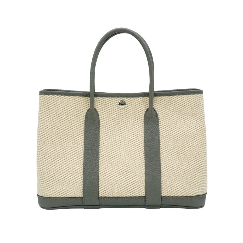 Hermes Garden Party 30 帆布手提花園包(8F錫器灰/米白)-2