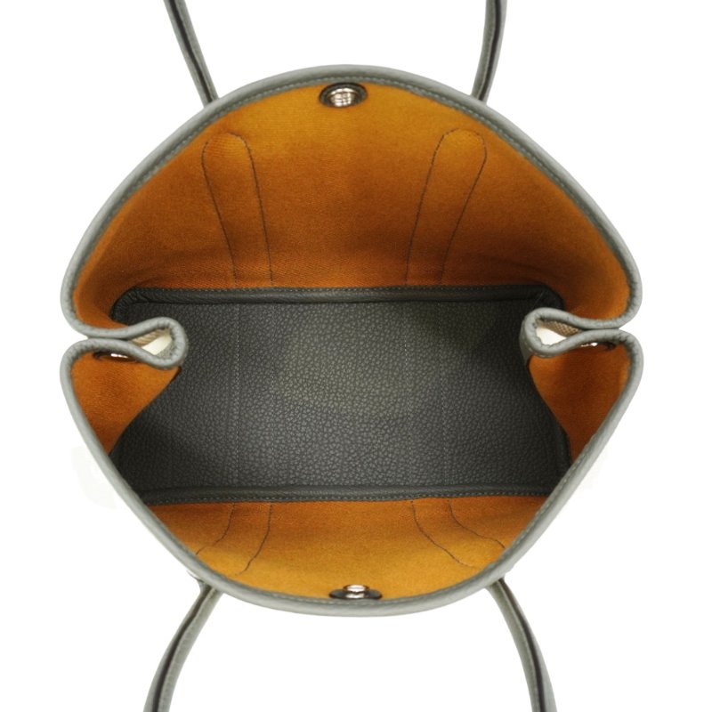 Hermes Garden Party 30 帆布手提花園包(8F錫器灰/米白)-4