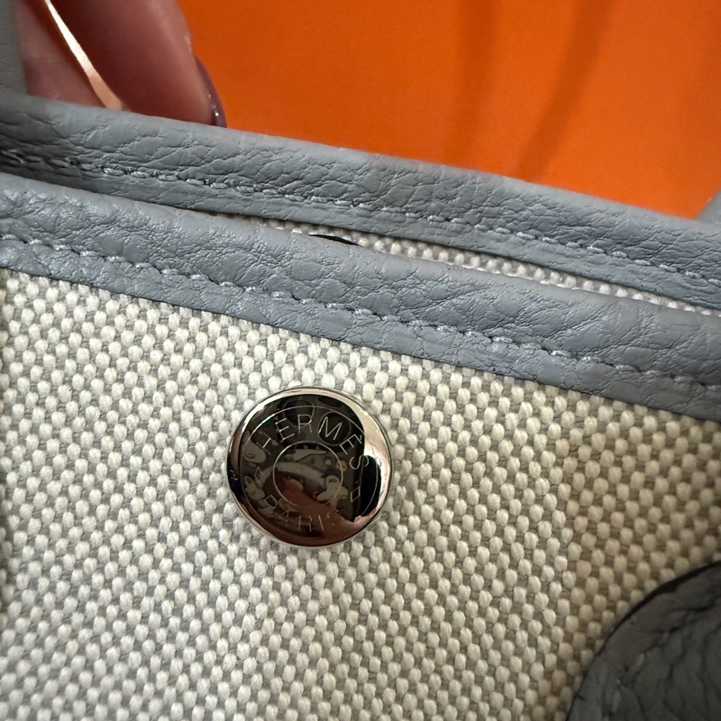 💖Hermes 迷你花園包 mini garden party💖 冰川藍 全新-1