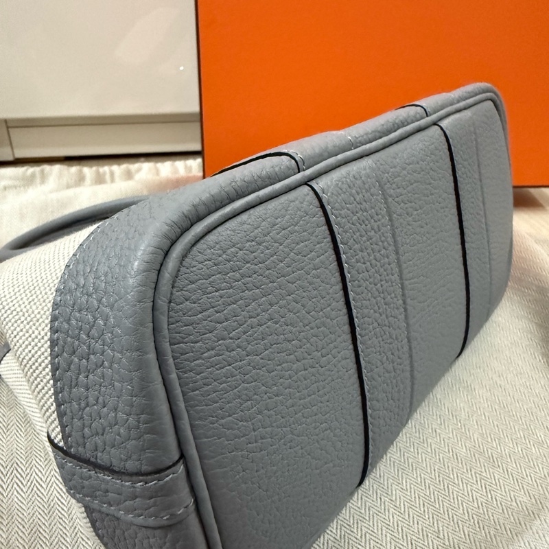 💖Hermes 迷你花園包 mini garden party💖 冰川藍 全新-2