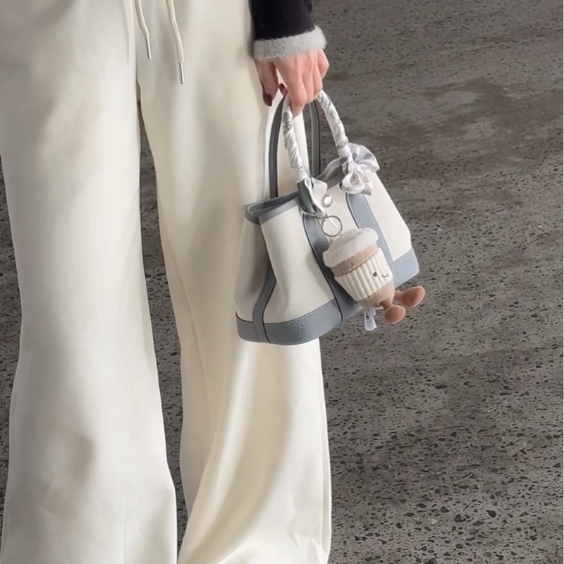 💖Hermes 迷你花園包 mini garden party💖 冰川藍 全新-11