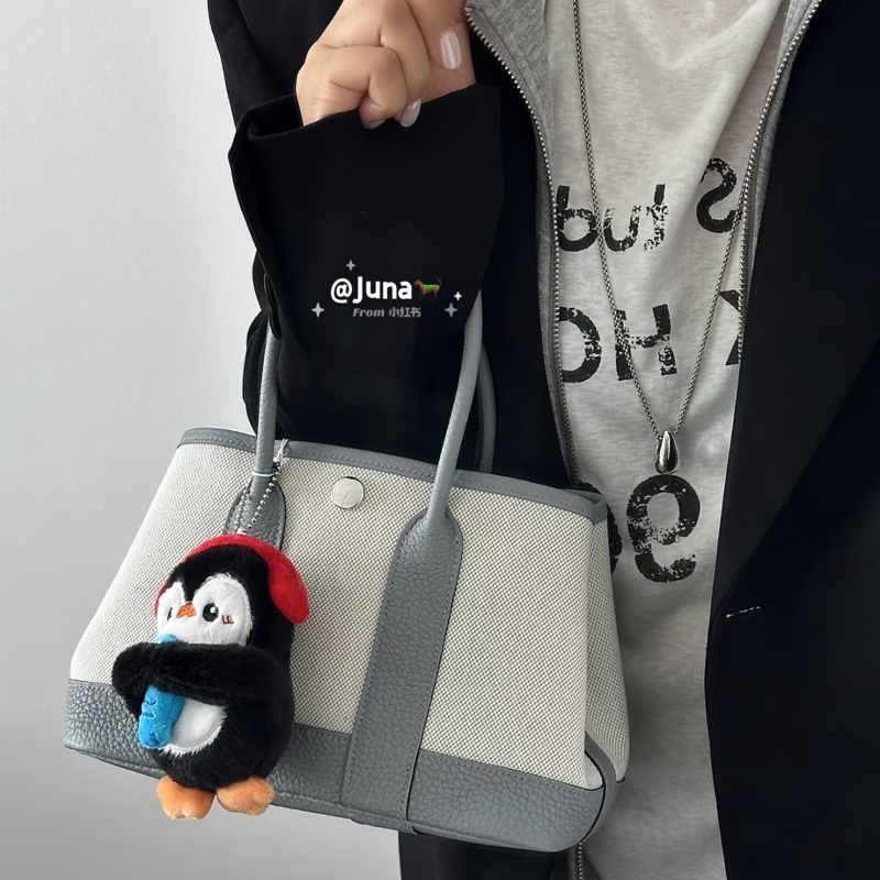 💖Hermes 迷你花園包 mini garden party💖 冰川藍 全新-14