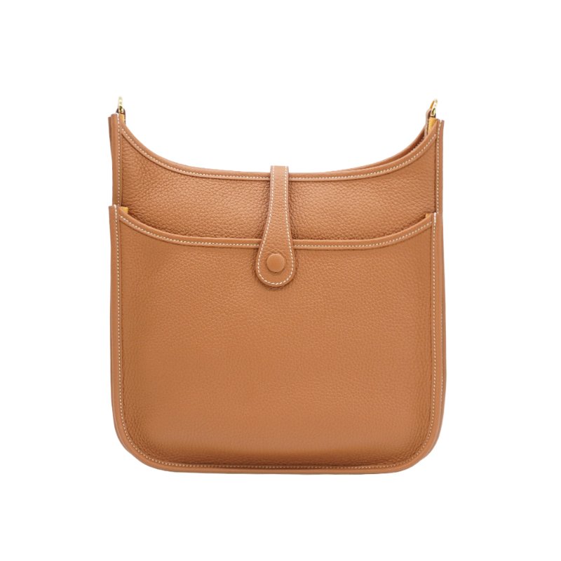 Hermes Evelyne 29 牛皮金釦斜背包(金棕)-2