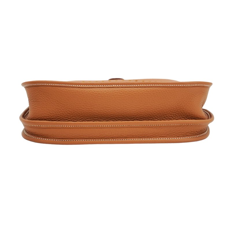 Hermes Evelyne 29 牛皮金釦斜背包(金棕)-3