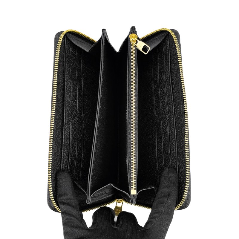 Louis Vuitton 展示品 壓花牛皮拉鍊長夾(M61864-黑)-4