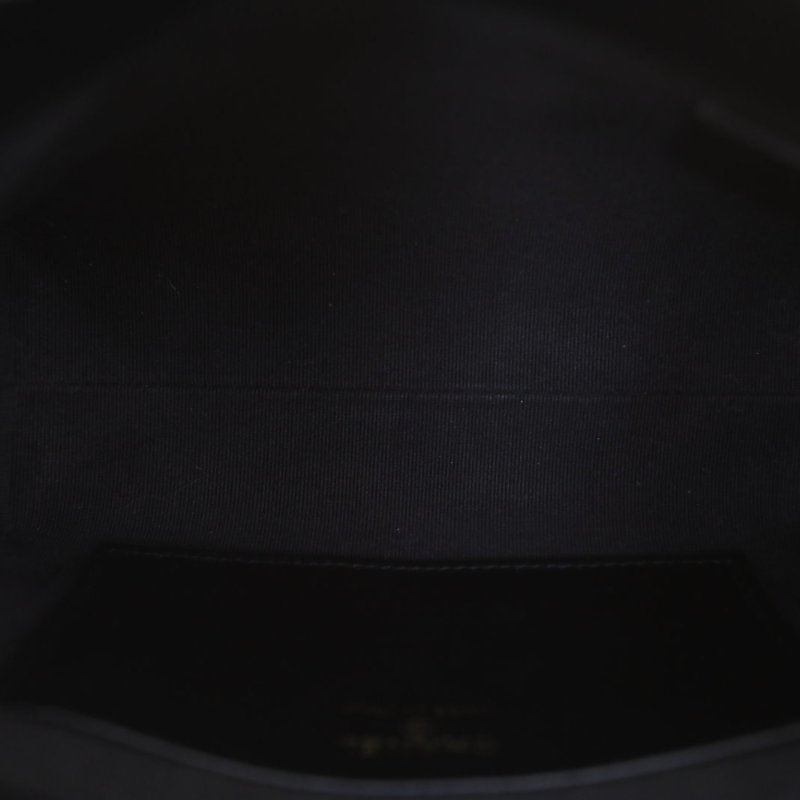 CHANEL 黑色荔枝牛皮鐳射標金扣24ACF手柄LOGO皮穿鏈hobo飯盒包鏈條包肩背包-3