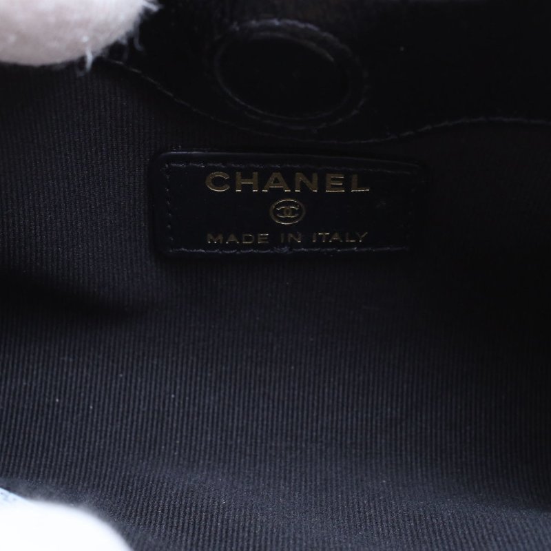 CHANEL 31Bag超Mini13黑色羊皮鐳射標金扣菱格紋肩背包-3