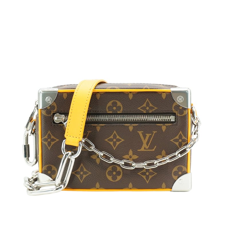 Louis Vuitton 展示品 Mini Soft Trunk 帆布印花拉鍊斜背包(M12767-黑)-0