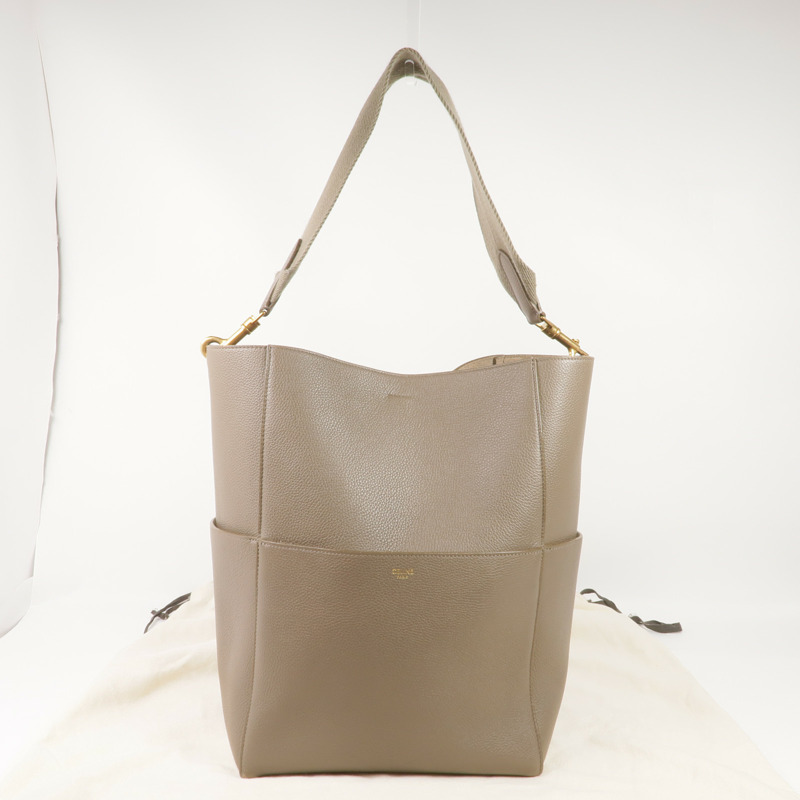 CELINE 牛皮皮革Sangle Bucket金扣肩背袋-16