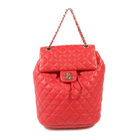 CHANEL 羊皮皮革Urban Spirit銀扣背包