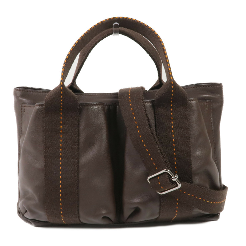 HERMES Swift皮革Vintage 2 Way Bag銀扣手挽肩背兩用袋-0