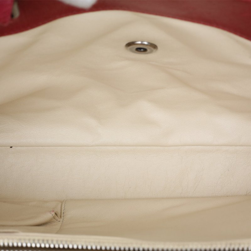 CHANEL 紅色牛皮15開銀扣孟買系列leboy扣手提鏈條包36肩背包-3