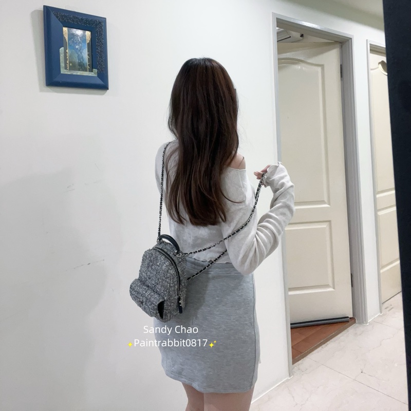 ෆ Chanel 黑白小書包🐼-4